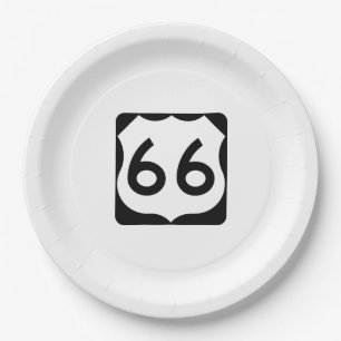 Route 66 paper plate