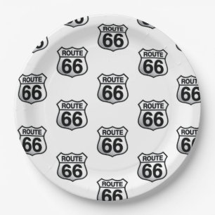 Route 66 paper plate small sign.