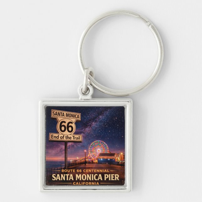 Route 66 Pier Keys Travel Keepsake Key Ring (Front)