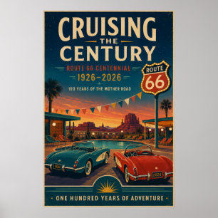 route 66 Poolside Centennial Cruise Wall Art