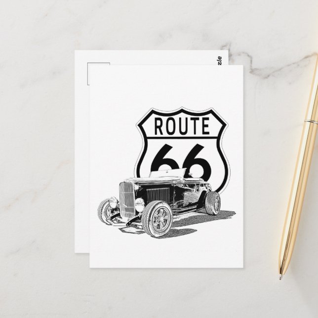 Route 66 Postcard (Front/Back In Situ)