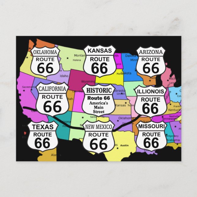 Route 66 POSTCARD (Front)