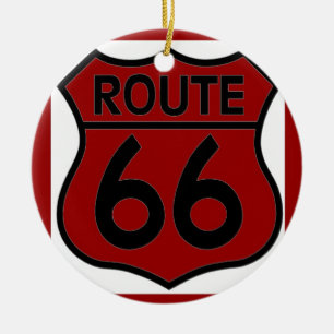 route 66 red CUSTOMIZE IT! Ceramic Tree Decoration