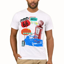 route 66 retro driving tshirt
