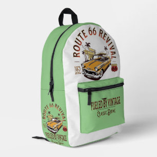 ROUTE 66 REVIVAL - FUELED BY VINTAGE - BEL AIR PRINTED BACKPACK