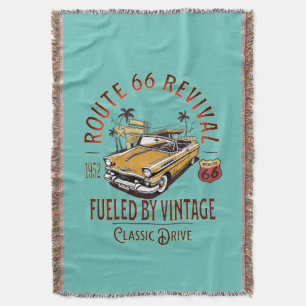 ROUTE 66 REVIVAL - FUELED BY VINTAGE - BEL AIR THROW BLANKET
