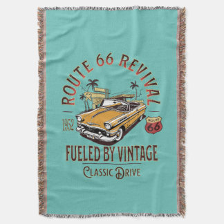 ROUTE 66 REVIVAL - FUELED BY VINTAGE - BEL AIR THROW BLANKET