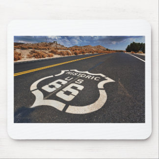 route 66 road sign USA travel hot rod Mouse Mat