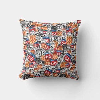 Route 66 Road Signs Cushion
