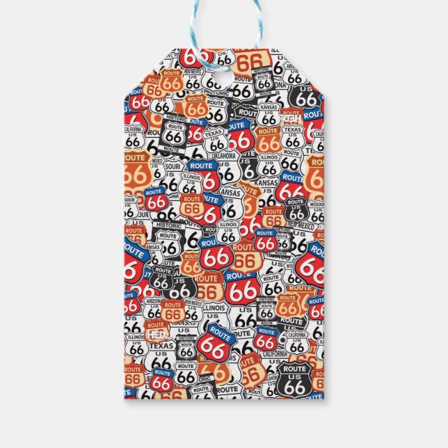 Route 66 Road Signs Gift Tags (Front)