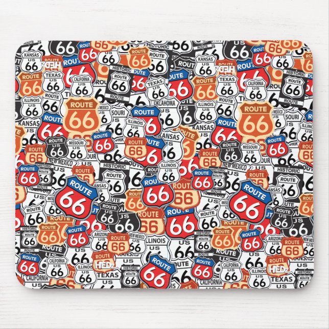 Route 66 Road Signs Mouse Mat (Front)