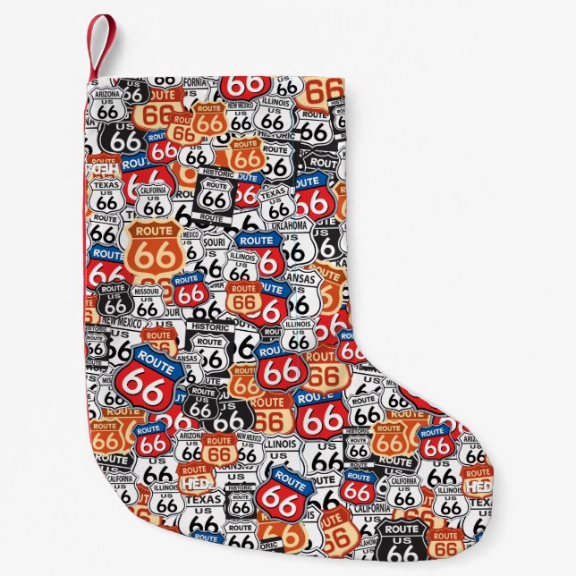 Route 66 Road Signs Small Christmas Stocking (Front)