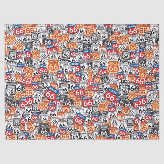 Route 66 Road Signs Tissue Paper (Front)