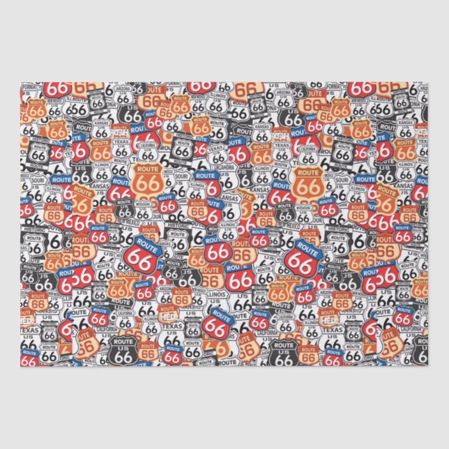 Route 66 Road Signs Tissue Paper (Front)