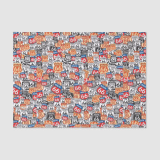 Route 66 Road Signs Tissue Paper