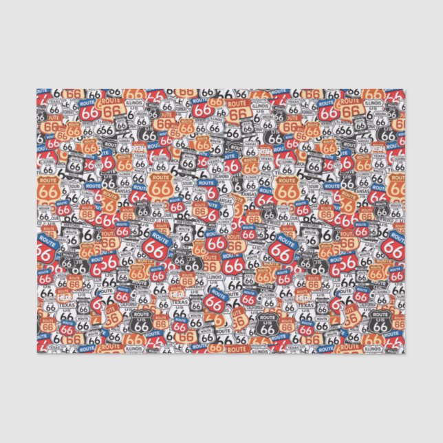 Route 66 Road Signs Tissue Paper (Front)