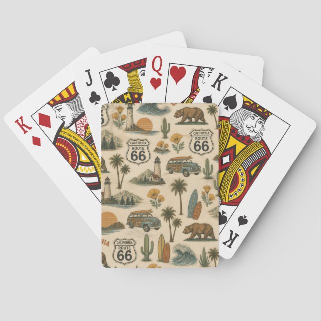 Route 66 Road Trip Lucky Hand Playing Cards (Back)