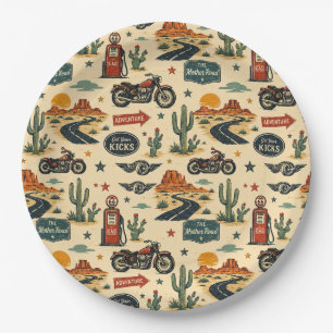 Route 66 Road Trip Party Table Americana Paper Plate