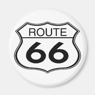 Route 66 - Round Magnet
