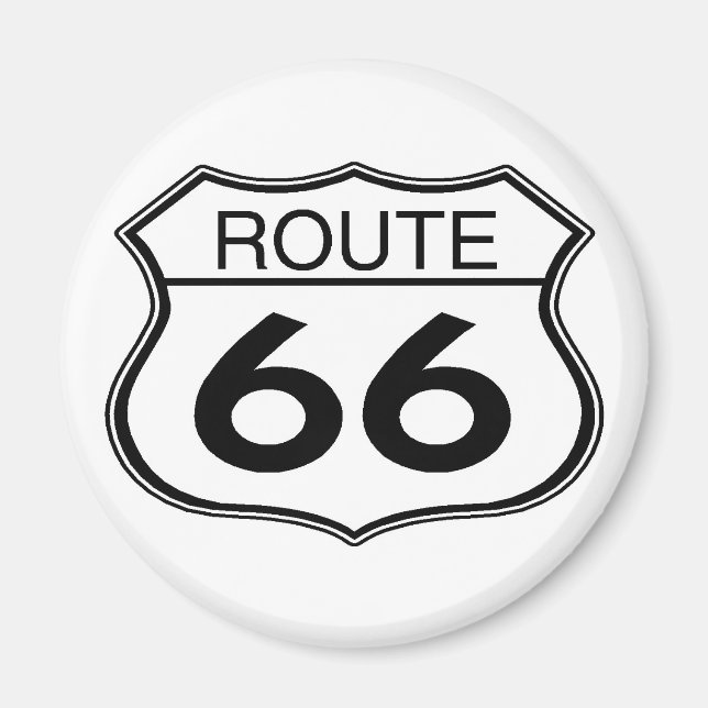 Route 66 - Round Magnet (Front)