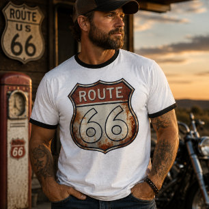 Route 66 Rusty Road Sign T-Shirt