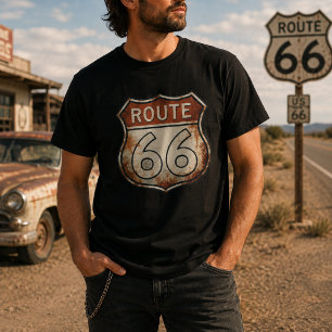 Route 66 Rusty Road Sign T-Shirt