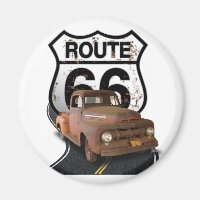Route 66 rusty truck magnent
