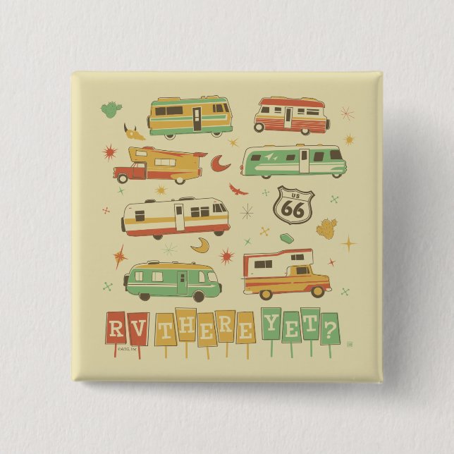Route 66 RV There Yet 15 Cm Square Badge (Front)