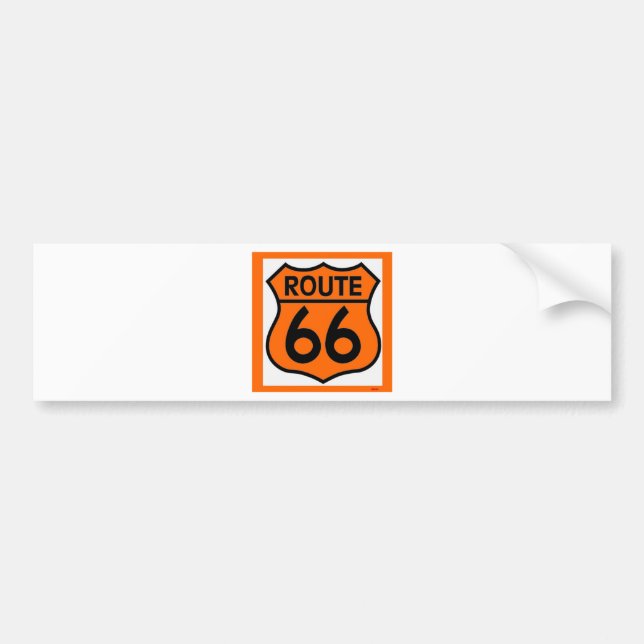 route 66 safety orange Customise this! Bumper Sticker (Front)