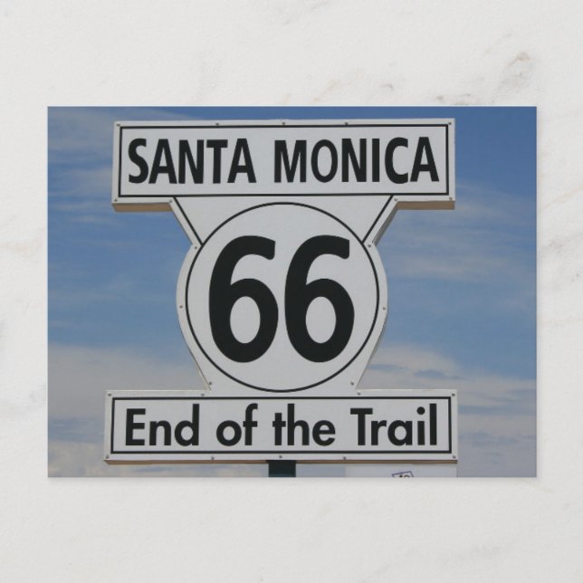 Route 66 Santa Monica California Postcard (Front)