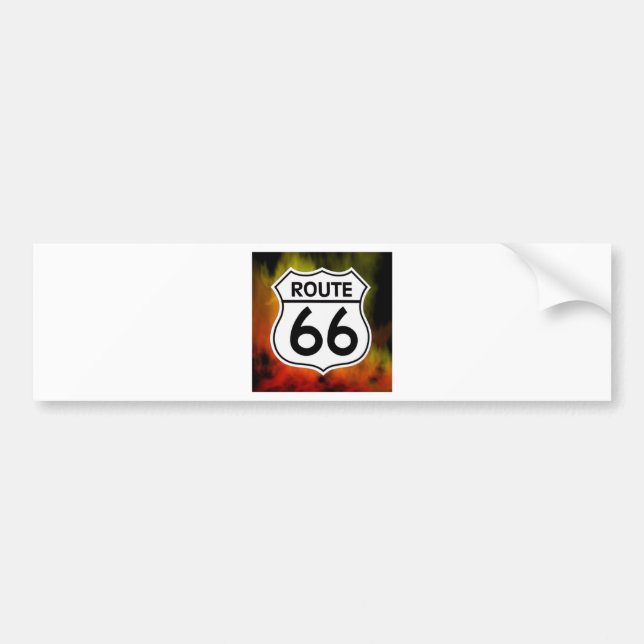 route 66 shield fire bumper sticker (Front)