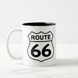 route 66 shield Two-Tone coffee mug