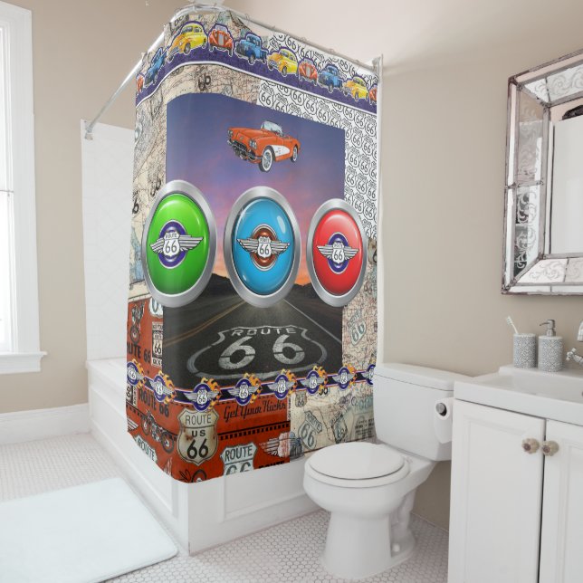 Route 66 Shower Curtain (In Situ)