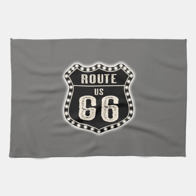 Route 66 Sign Americana Tea Towel (Horizontal)