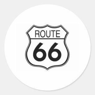 Route 66 Sign Classic Round Sticker