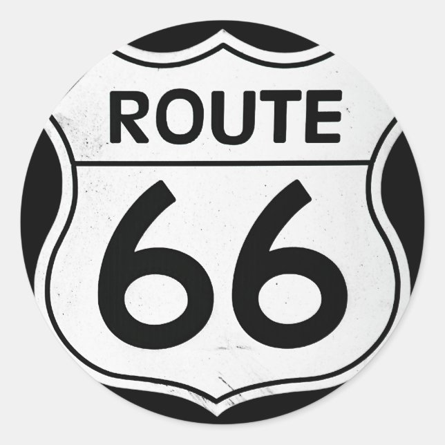 Route 66 sign classic round sticker (Front)