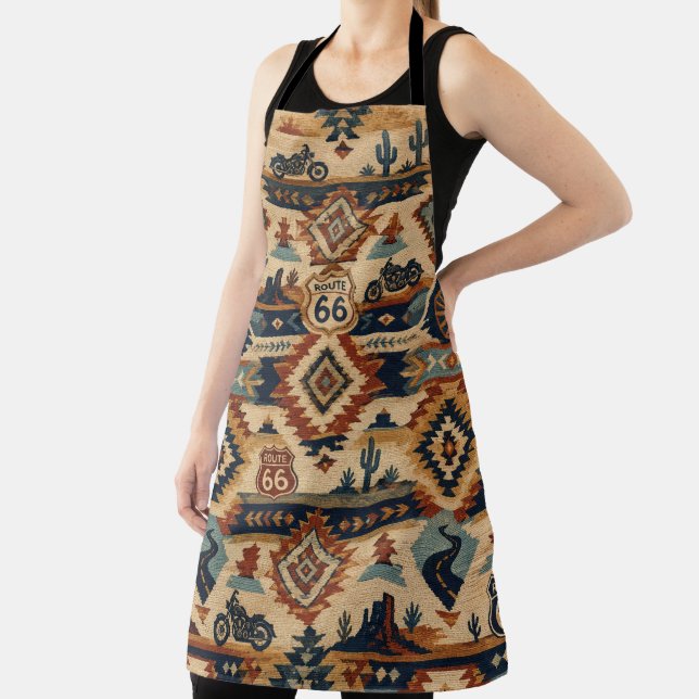 Route 66 Southwest Motorcycle Tapestry Apron (Insitu)