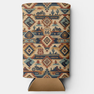 Route 66 Southwest Motorcycle Tapestry Seltzer Can Cooler