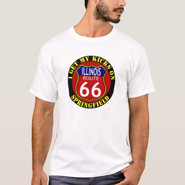 ROUTE 66 SPRINGFIELD ILLINOIS T-Shirt (Front)