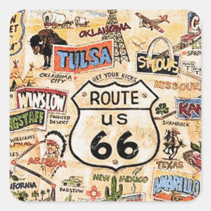 "Route 66" Square Sticker