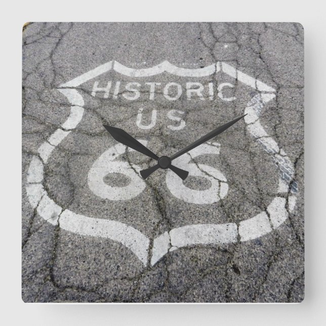 Route 66 Square Wall Clock (Front)