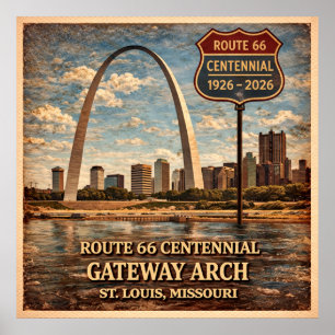 Route 66 St Louis Gateway Arch Poster