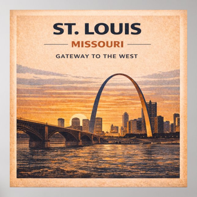 Route 66 St Louis Gateway Heritage Poster (Front)