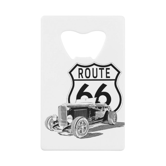 Route 66 Stainless Steel Bottle Opener (Front)