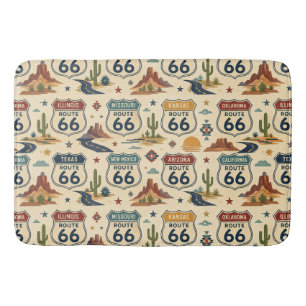 route 66 State Shield Bathroom Decor Bath Mat
