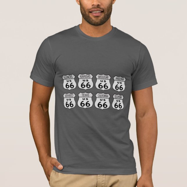 Route 66 State Signs T-Shirt (Front)