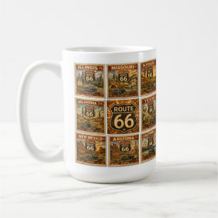 Route 66 State Stamp Kitchenware Commemoration Coffee Mug