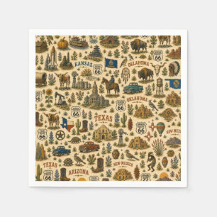 Route 66 States Table Tour Napkin