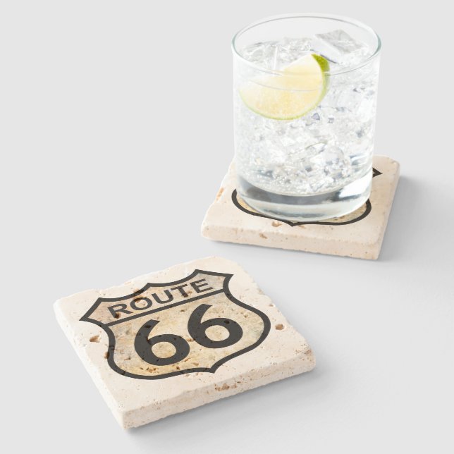 Route 66 Stone Coaster (Side)