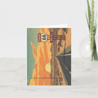 Route 66 Sunset Vintage Road Travel Art